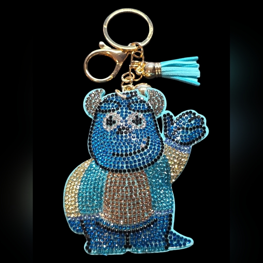 Blue and Gold Sully Character Bag Charm Keychain